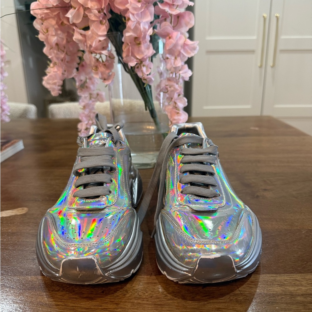 Dolce & Gabbana Iridescent Silver Sneakers